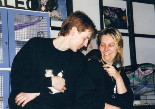 Manuel und Alex mit Snoopy und Mogli 